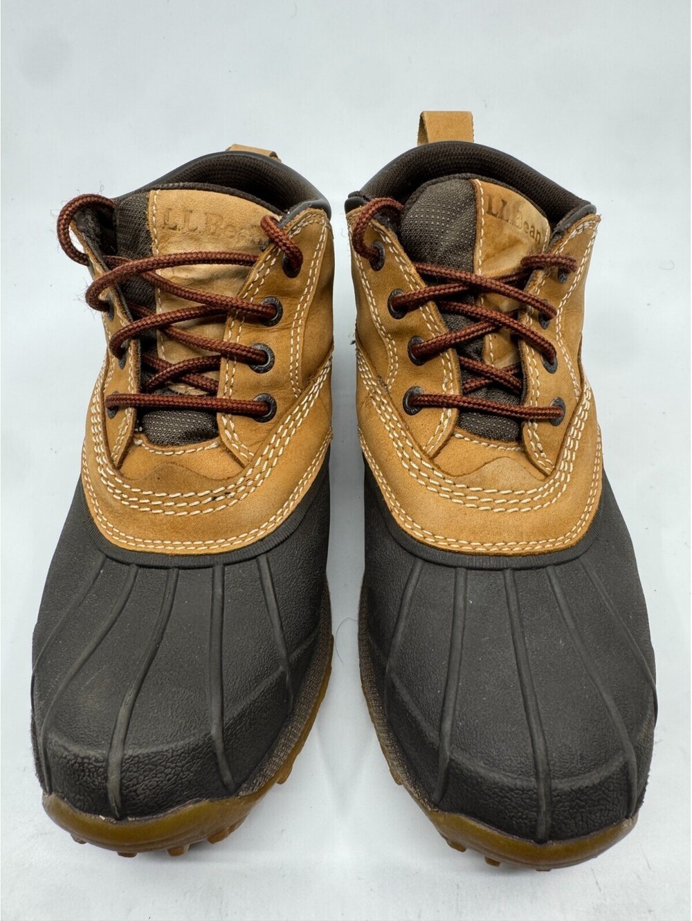 Ll Bean Boots Size 7.5 Medium Tan Leather Boat Storm Chaser